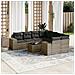 Set Divano da Giardino 9 pz con Cuscini Grigio in Polyrattan - Foto miniatura 2