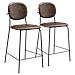 Set Di 2 Sgabelli Da Bar Edmond In Similpelle Marrone - Foto miniatura 1