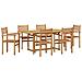 Set da Pranzo per Giardino 7 pcs Marrone Legno di teak solido - Foto miniatura 1