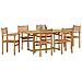 Set da Pranzo per Giardino 7 pcs Marrone Legno di teak solido - Foto miniatura 3