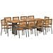 Set da Pranzo per Giardino 11 pcs Grigio e Marrone polyrattan - Foto miniatura 3