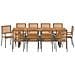 Set da Pranzo per Giardino 11 pcs Grigio e Marrone polyrattan - Foto miniatura 7