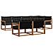 Set di divani da esterno con cuscino 7 pcs Naturale e Nero - Foto miniatura 1