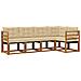 Set di divani da esterno con cuscino 5 pcs Naturale e Beige - Foto miniatura 1