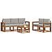 Set di divani da esterno 6 pcs Grigio Naturale e Chiaro - Foto miniatura 3