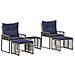 Set di Mobili da Esterno 11 pcs Grigio e Blu Navy polyrattan - Foto miniatura 1