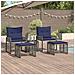 Set di Mobili da Esterno 11 pcs Grigio e Blu Navy polyrattan - Foto miniatura 2
