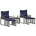 Set di Mobili da Esterno 11 pcs Grigio e Blu Navy polyrattan - Foto miniatura 3