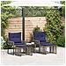 Set di Mobili da Esterno 11 pcs Grigio e Blu Navy polyrattan - Foto miniatura 4