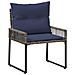 Set di Mobili da Esterno 11 pcs Grigio e Blu Navy polyrattan - Foto miniatura 5