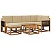 Set di divani da esterno con cuscino 7 pcs Naturale e Beige - Foto miniatura 1