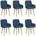 Sedie da pranzo 6 pcs Tessuto Blu 56,5 x 50 x 87,5 cm - Foto miniatura 1
