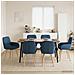 Sedie da pranzo 6 pcs Tessuto Blu 56,5 x 50 x 87,5 cm - Foto miniatura 2