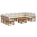 Set Divano da Giardino 11 pz Naturale e Bianco Crema polyrattan - Foto miniatura 1