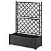 Fioriera Italia Con Spalliera, Plastica, Rettangolare, 100x43xh. 142 Cm Antracite - Foto miniatura 1