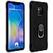 Cover Huawei Mate 20 Pro Bi-materia Rigida Morbida Anello Magnetico Stand Nera - Foto miniatura 1