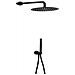 Kit Doccia Tondo Nero Soffione Braccio Doccetta PVC - Foto miniatura 1
