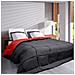 Piumino Hudson In Microfibra Leggera 200 G / M² 240x260 Cm Grigio E Rosso - Foto miniatura 1