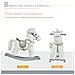 Cavallo A Dondolo In Peluche E Legno Con Suoni E Orsetto Per Bimbi Da 18-36 Mesi, Bianco - Foto miniatura 3