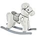 Cavallo A Dondolo In Peluche E Legno Con Suoni E Orsetto Per Bimbi Da 18-36 Mesi, Bianco - Foto miniatura 1