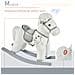 Cavallo A Dondolo In Peluche E Legno Con Suoni E Orsetto Per Bimbi Da 18-36 Mesi, Bianco - Foto miniatura 5