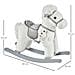 Cavallo A Dondolo In Peluche E Legno Con Suoni E Orsetto Per Bimbi Da 18-36 Mesi, Bianco - Foto miniatura 6