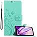Custodia Compatibile Con Xiaomi Pocophone F1 In Turchese Fiore - Coperchio Protettivo In Design Floreale Con Chiusura Magnetica, Funzione Stand E Slot Per Carte - Foto miniatura 1