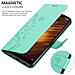 Custodia Compatibile Con Xiaomi Pocophone F1 In Turchese Fiore - Coperchio Protettivo In Design Floreale Con Chiusura Magnetica, Funzione Stand E Slot Per Carte - Foto miniatura 4