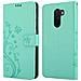 Custodia Compatibile Con Xiaomi Pocophone F1 In Turchese Fiore - Coperchio Protettivo In Design Floreale Con Chiusura Magnetica, Funzione Stand E Slot Per Carte - Foto miniatura 7