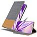 Custodia Compatibile Con Samsung Galaxy Note 20 Ultra In Grigio Chiaro Marrone - Coperchio Protettiva Con Chiusura Magnetica, Funzione Stand E Tasca Per Le Carte - Foto miniatura 1