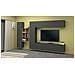 Parete Attrezzata Danilo, Set Salotto Porta Tv A 4 Ante, Mobile Soggiorno Multiuso, 100% Made In Italy, Cm 280x30h180, Antracite E Acero - Foto miniatura 1