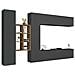 Parete Attrezzata Danilo, Set Salotto Porta Tv A 4 Ante, Mobile Soggiorno Multiuso, 100% Made In Italy, Cm 280x30h180, Antracite E Acero - Foto miniatura 2