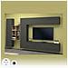 Parete Attrezzata Danilo, Set Salotto Porta Tv A 4 Ante, Mobile Soggiorno Multiuso, 100% Made In Italy, Cm 280x30h180, Antracite E Acero - Foto miniatura 4