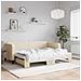 Divano Letto Con Letto Estraibile Crema 80x200 Cm Tessuto - Foto miniatura 1