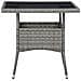 Set Pranzo Da Giardino 5 Pz Polyrattan E Vetro Temperato Grigio - Foto miniatura 2