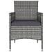 Set Pranzo Da Giardino 5 Pz Polyrattan E Vetro Temperato Grigio - Foto miniatura 4
