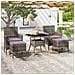 Set Pranzo Da Giardino 5 Pz Polyrattan E Vetro Temperato Grigio - Foto miniatura 8