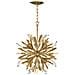 Lampadario Industrial Nordico Vida Acciaio Oro Brunito Piccolo 13 Luci E14 - Foto miniatura 1