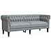 Divano Chesterfield A 3 Posti Grigio Chiaro In Tessuto - Foto miniatura 1
