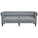 Divano Chesterfield A 3 Posti Grigio Chiaro In Tessuto - Foto miniatura 2