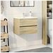 Mobile Lavabo Rovere Sonoma 60x38,5x45 Cm In Legno Multistrato - Foto miniatura 1