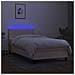Letto a Molle con Materasso e LED Crema 80x200 cm in Tessuto - Foto miniatura 6
