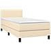 Letto a Molle con Materasso e LED Crema 80x200 cm in Tessuto - Foto miniatura 8
