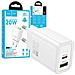 Hoco N61 Caricatore Muro 20w Pd Qc Usb C Usb A Fast Charge Pro - Foto miniatura 1