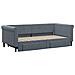 Divano Letto Estraibile Cassetti Grigio Scuro 90x190cm Velluto - Foto miniatura 3