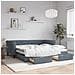 Divano Letto Estraibile Cassetti Grigio Scuro 90x190cm Velluto - Foto miniatura 1