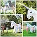 Unicorno Gonfiabile Gigante Con Spruzzatore D'acqua Sul Corno. 220x120 Cm. 120x70x220 Cm. Colore Bianco - Foto miniatura 4