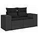 Set di Divani da Giardino  9 Pezzi con Cuscini Nero Polyrattan Acacia, Set di Pranzo da Giardino  4 Pezzi con Cuscini Nero Polyrattan Acacia - Foto miniatura 4