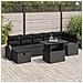 Set Divano da Giardino a 8 Pezzi con Cuscini Nero Rattan Poli - Foto miniatura 2
