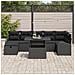Set Divano da Giardino a 8 Pezzi con Cuscini Nero Rattan Poli - Foto miniatura 3